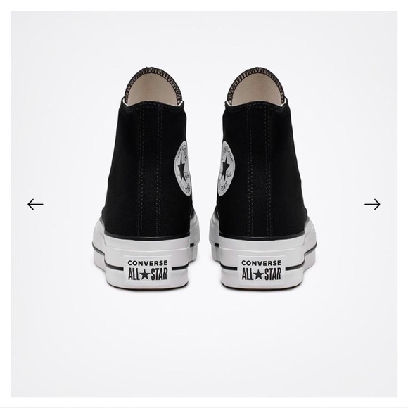 Black and white Coverse All Star Lift Platform shoes size womens 6.5 - Picture 3 of 8